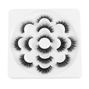 7 Pairs Eyelashes Wispy Cross 6D Faux Mink 15mm
